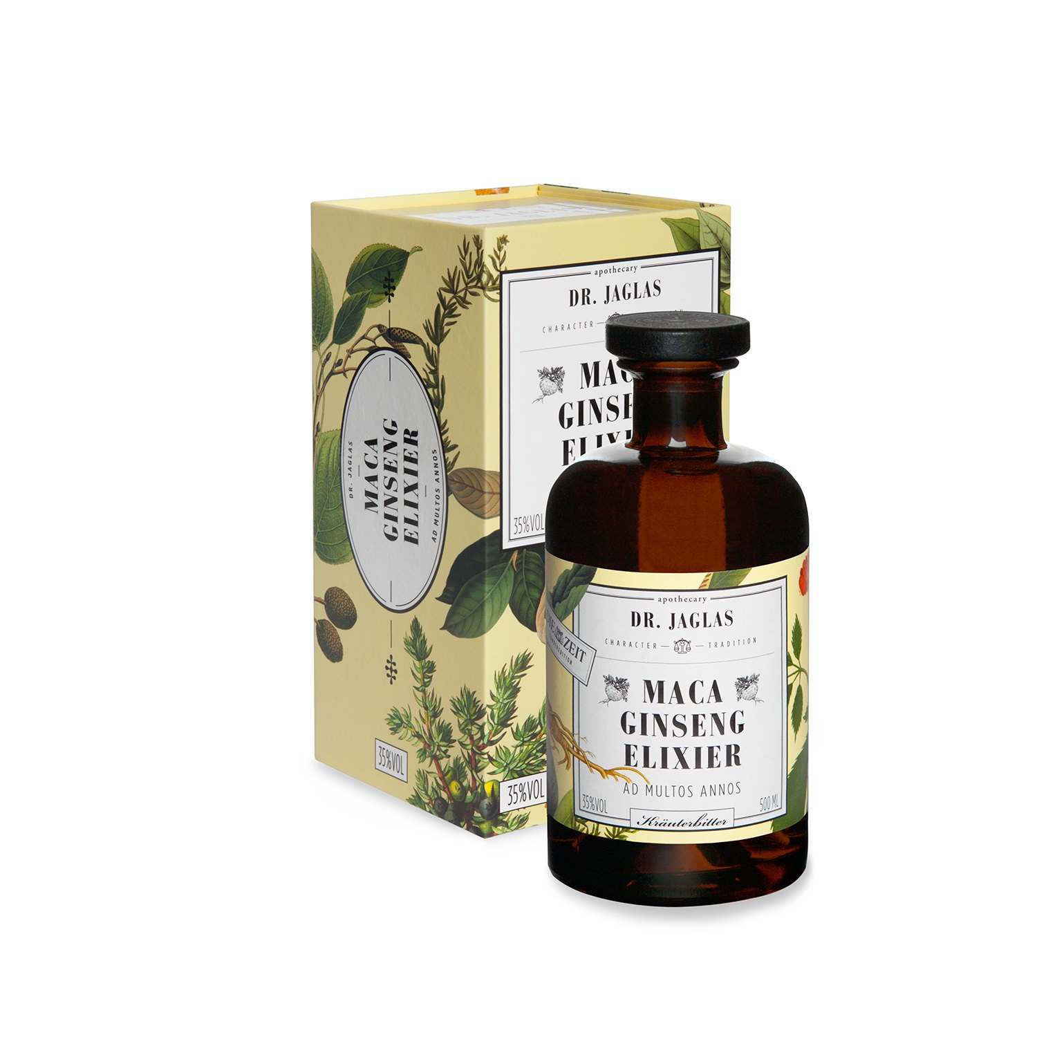 Maca Gingseng  Elixier Flasche à 500 ml, 35 % Vol. - Kräuter-Digestif 