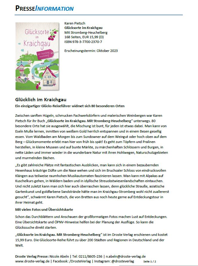 Glücksorte im Kraichgau, Buch mit 168 Seiten